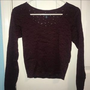 American Eagle Soft & Sexy Floral Lace Crop Top xs